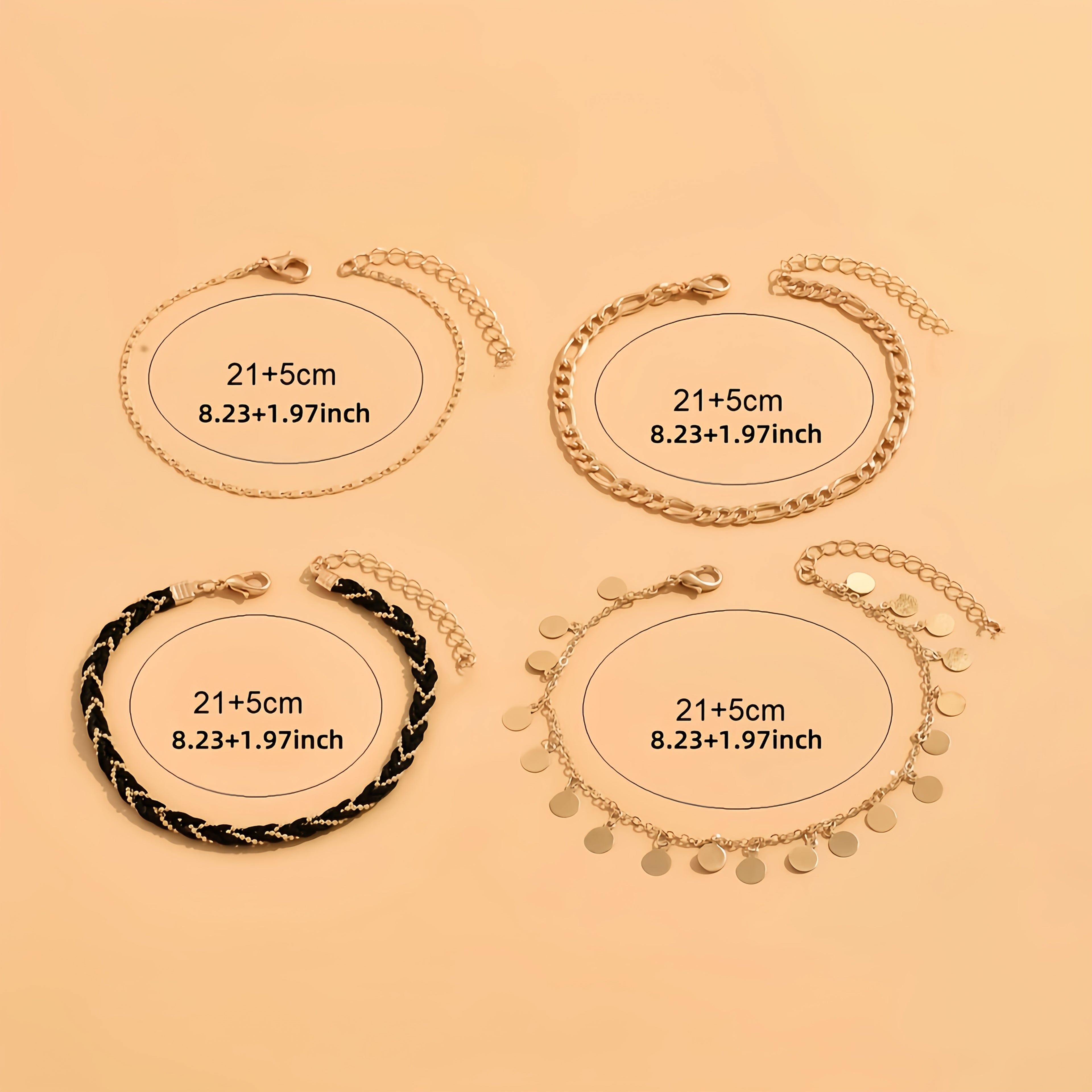 Amara Luxe Enkelbandjes – By VibeQueen